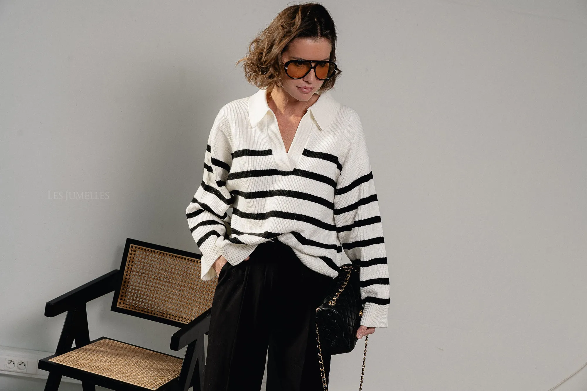 Taria jumper black and antique white