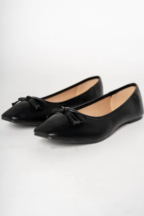 Tulin bow ballerina flats black