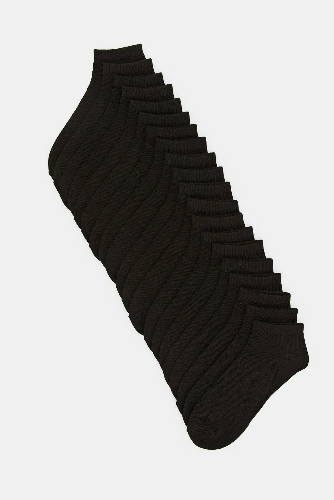 Women Black Basic Ankle Box Socks (Pack Of 10)