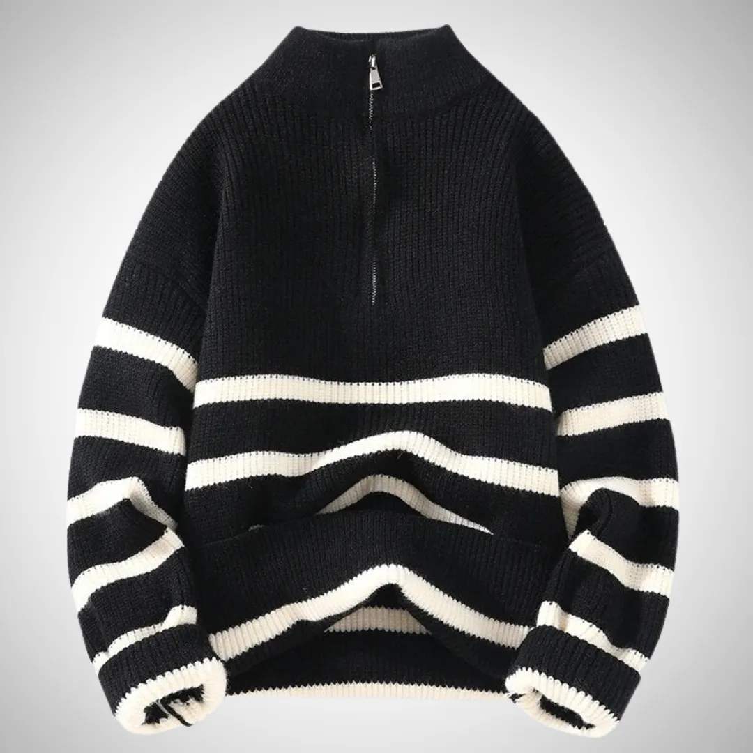 Women's Stylish Knitted Half-Zip Pullover Sweater | Ideal for Autumn/Winter