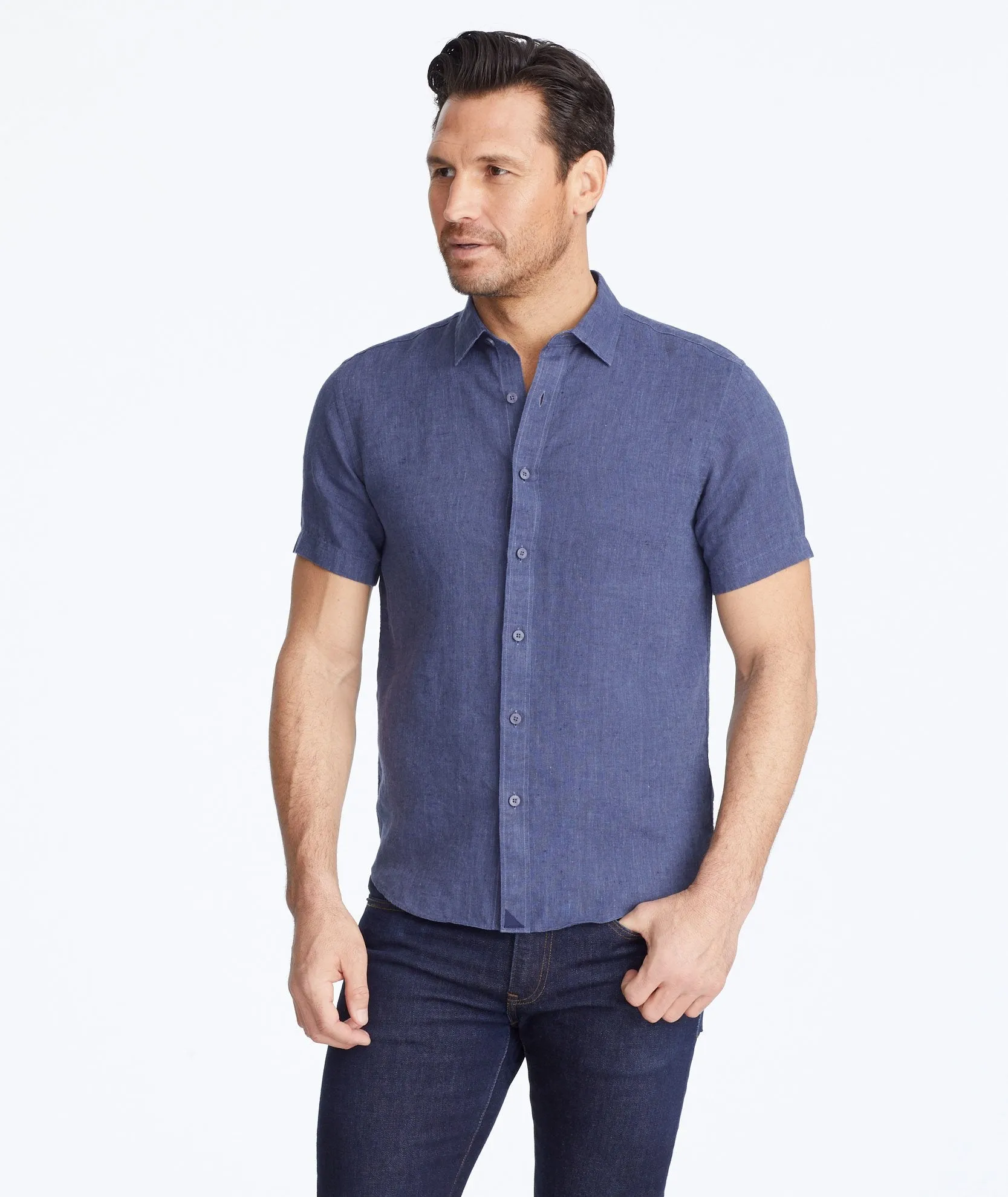 Wrinkle-Resistant Linen Short-Sleeve Araujo Shirt