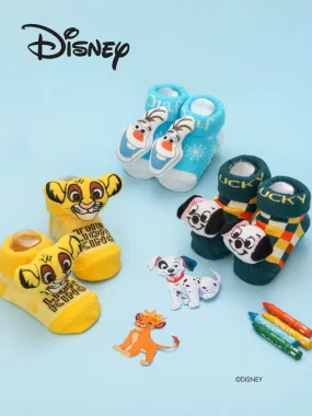 Yellow Bee Boys’ Disney 3D Socks Trio – The Lion King, 101 Dalmatians Lucky Dog, and Frozen Olaf