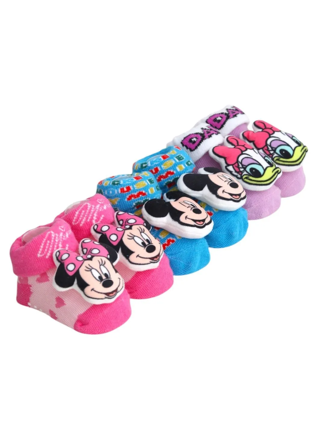 Yellow Bee Disney 3D Socks Trio – Mickey & Minnie Mouse and Daisy Duck For Boys & Girls