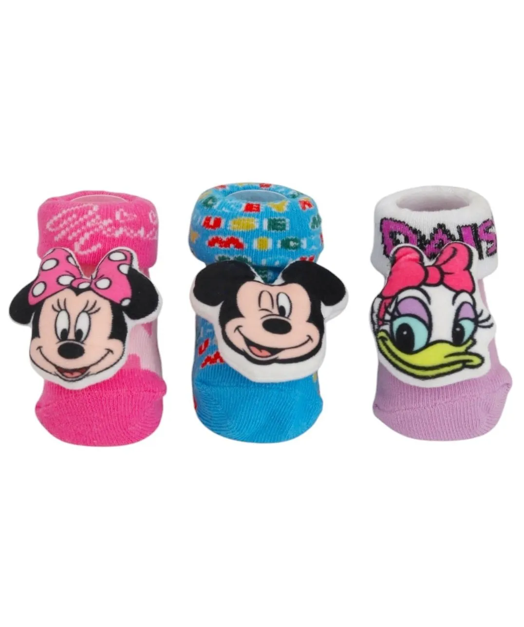 Yellow Bee Disney 3D Socks Trio – Mickey & Minnie Mouse and Daisy Duck For Boys & Girls