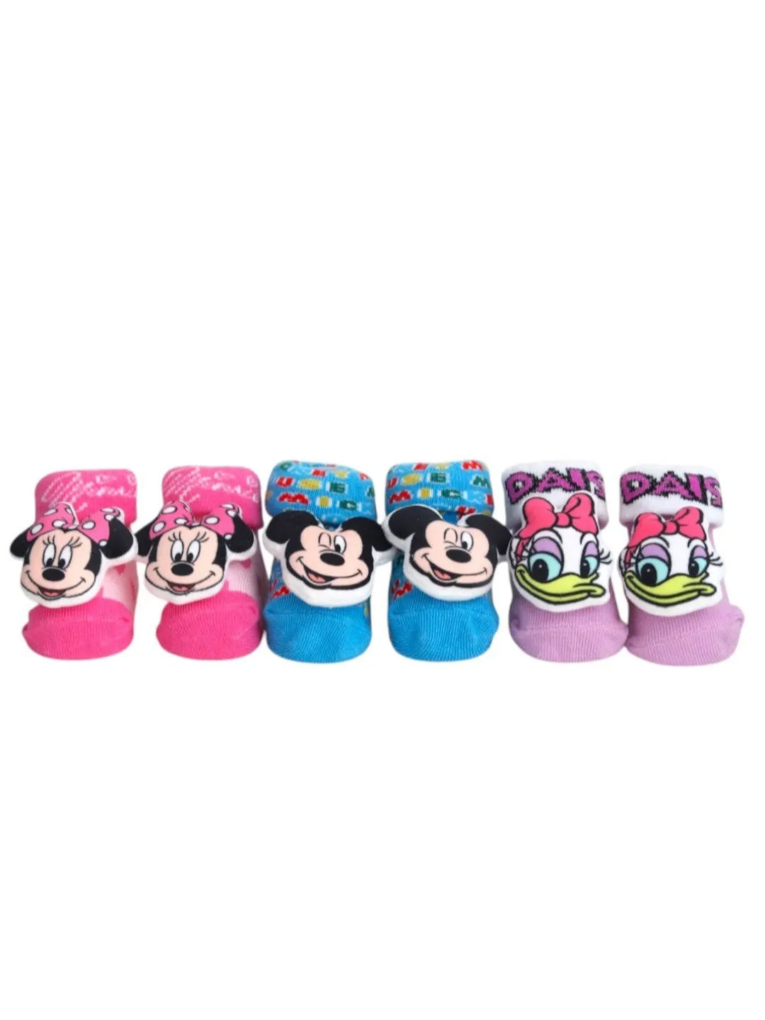 Yellow Bee Disney 3D Socks Trio – Mickey & Minnie Mouse and Daisy Duck For Boys & Girls